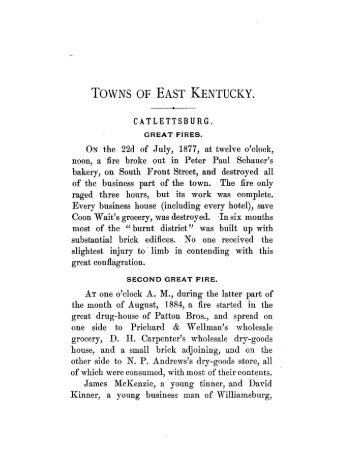 TOWNS OF EAST KENTUCKY. - KyKinfolk