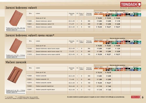 Cenik 2012 cene z davkom na dodano vrednost - Tondach