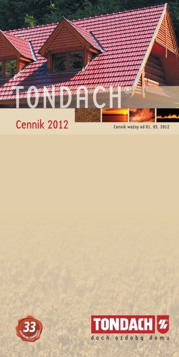 Cennik TONDACH 2012 - AGROBUD