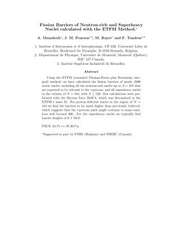 Fission Barriers of Neutron-rich and Superheavy Nuclei calculated ...