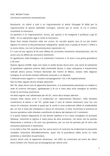 Dott. Michele Tondo Carcinoma mammario ... - Metodo Di Bella