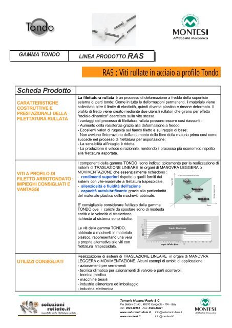 Montesi programma profilo filetto TONDO - Soluzioni Rullate