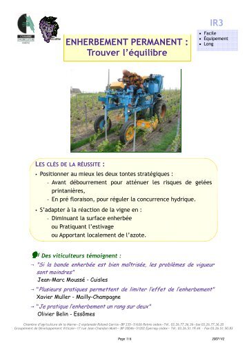 Enherbement permanent - Chambre d'agriculture de la Marne