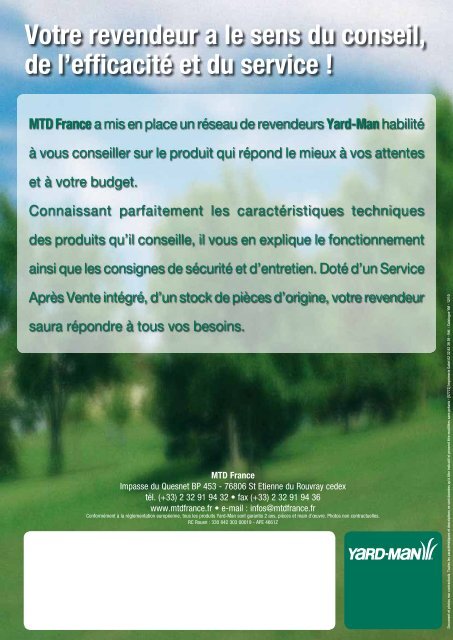 Catalogue YARD-MAN 2011 - MTD France