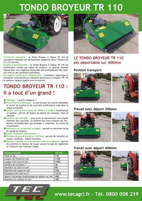 TONDO BROYEUR TR 110