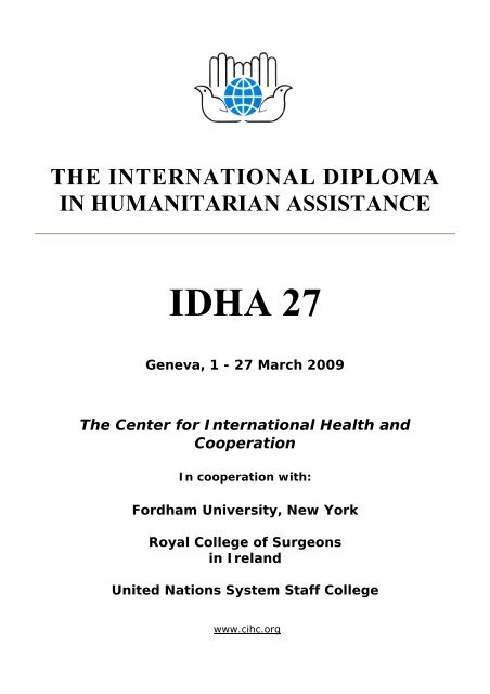 IDHA 27 - The Center for International Humanitarian Cooperation