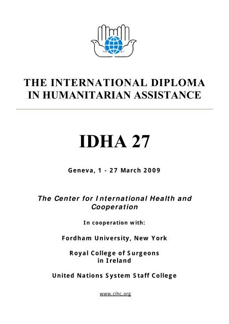 IDHA 27 - The Center for International Humanitarian Cooperation