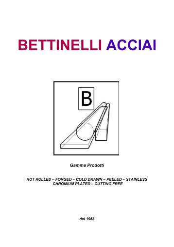 BETTINELLI ACCIAI Gamma Prodotti