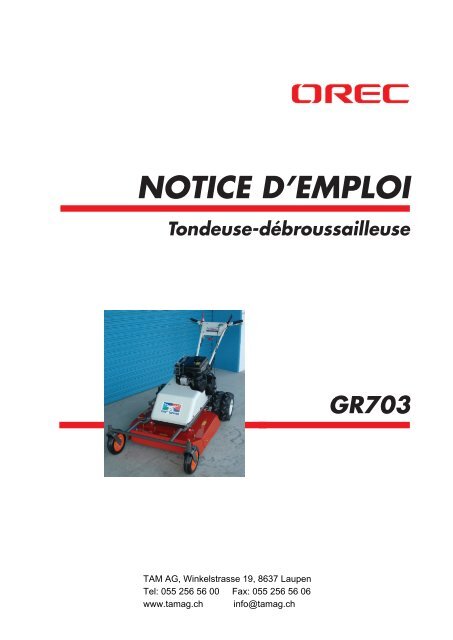 Manuel d'utilisation Tondeuse WOOD 120 & 130 - Tam AG