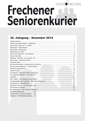 Frechener Seniorenkurier Dezember 2012 (Seiten 1 ... - Stadt Frechen