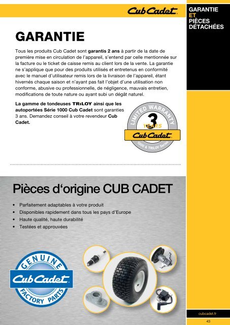 Gamme 2012 - Cub Cadet