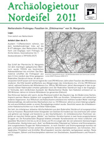 Nettersheim-Frohngau: Fossilien im „Eifelmarmor“ von St. Margareta