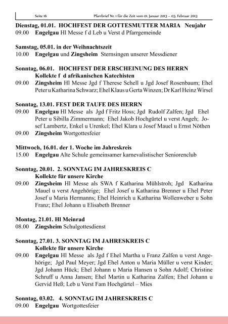 Pfarrbrief Nr. 1 für die Zeit vom 01. Januar 2013 ... - gdg-steinfeld.de
