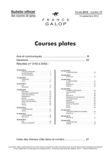 Courses plates - France Galop