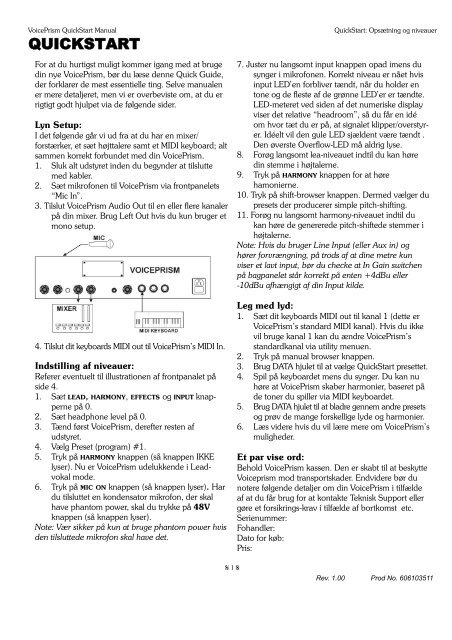 QUICKSTART - TC-Helicon