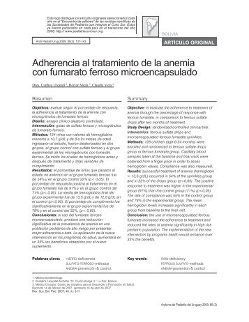 Adherencia al tratamiento de la anemia con fumarato ferroso ...