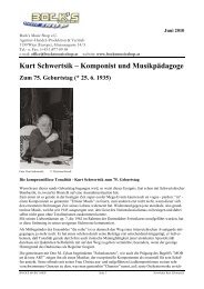 Newsletter Kurt Schwertsik - Bock's Music Shop