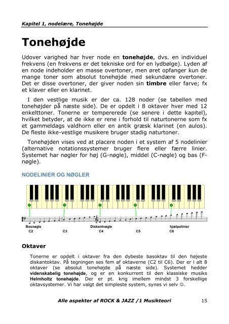 Nodelære, rytmelære, skalalære, harmonilære, stillære og A-Play