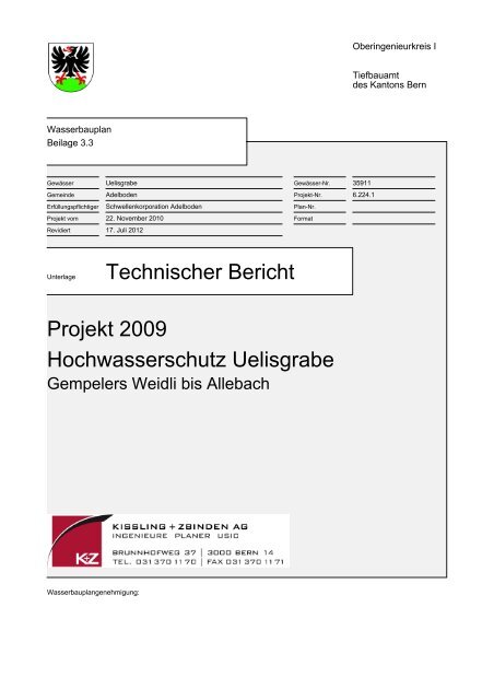 Technischer Bericht Uelisgraben - Adelboden