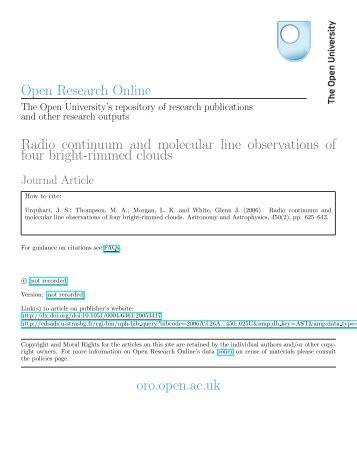 Radio continuum and molecular line observations of four bright ...