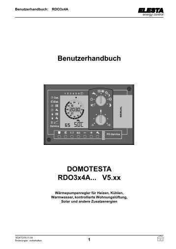 Benutzerhandbuch DOMOTESTA RDO3x4A... V5.xx - energia-tmp.ch