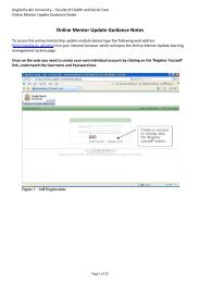 Online Mentor Update Guidance Notes - Anglia Ruskin University