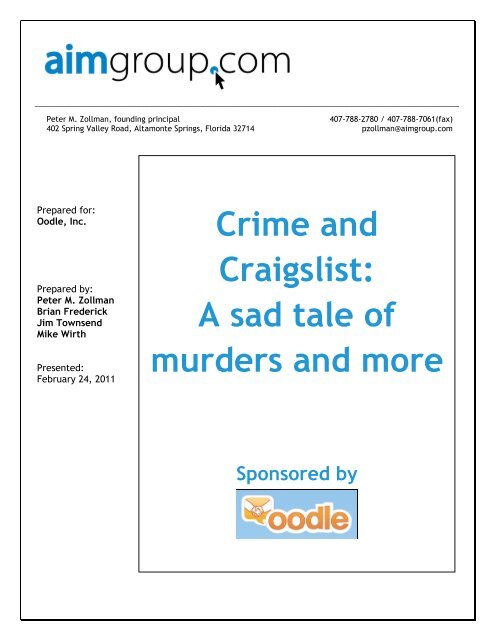 Crime And Craigslist A Sad Tale Of Murders And More Aim Group