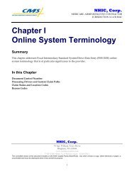Chapter I: Online System Terminology - NHIC, Corp.