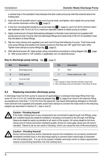 600346027 DTW Dometic discharge pump manual - Waeco