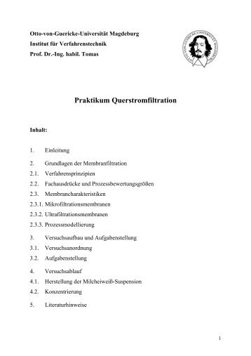 Querstromfiltration - Lehrstuhl Mechanische Verfahrenstechnik