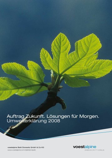 Umwelterklärung 2008 [1.3 MByte/pdf] - voestalpine