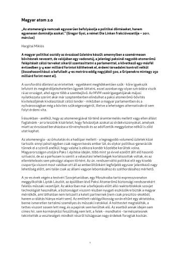 Magyar atom 2.0 - a cikk letöltése pdf-ben - Energia Kontroll Program