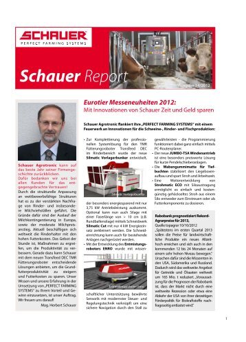 Schauer Report 2012 - Schauer Agrotronic GmbH