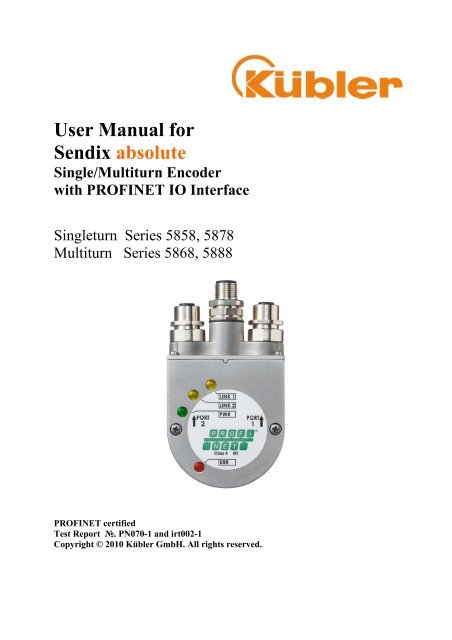 User Manual for Sendix absolute - Kübler