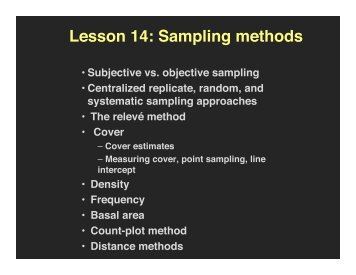 Lesson 14: Sampling methods - Alaska Geobotany Center