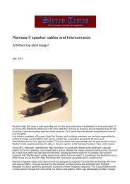 Ramses-II speaker cables and Interconnects - TMR Elektronik GmbH