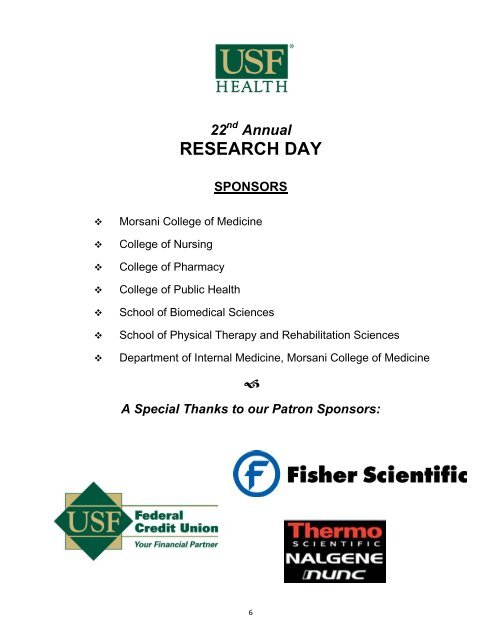 2012 USF Health Research Day Virtual Book