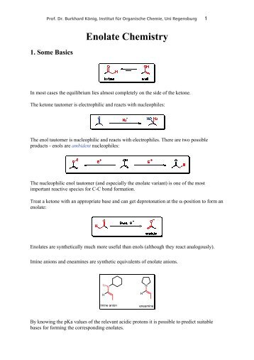 Enolate Chemistry - Institut für Organische Chemie