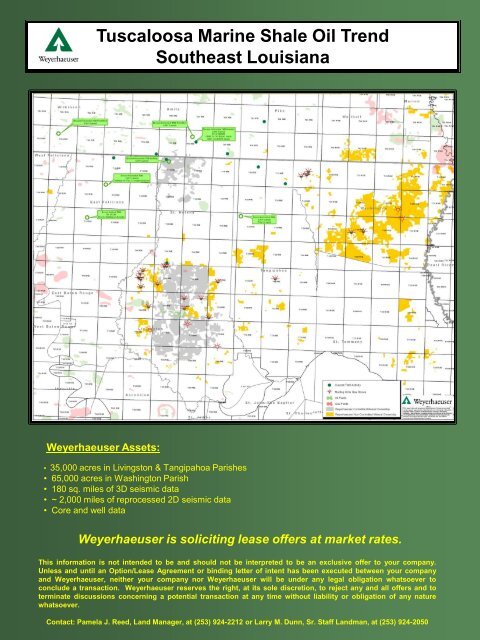 Tuscaloosa Marine Shale Oil Trend Southeast ... - Weyerhaeuser