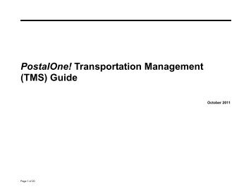 PostalOne! Transportation Management (TMS) Guide - RIBBS