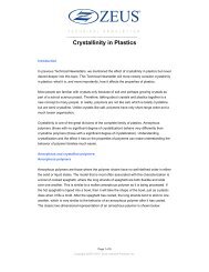 Crystallinity in Plastics - Zeus Industrial Products, Inc.