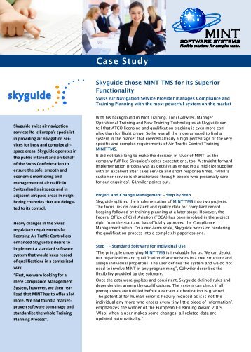 Case Study: MINT TMS at Skyguide - MINT Software Systems GmbH