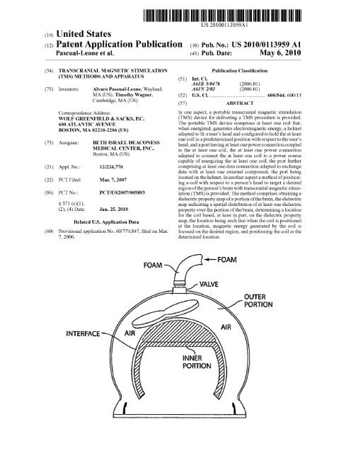 transcranial magnetic stimulation [tms] methods and apparatus