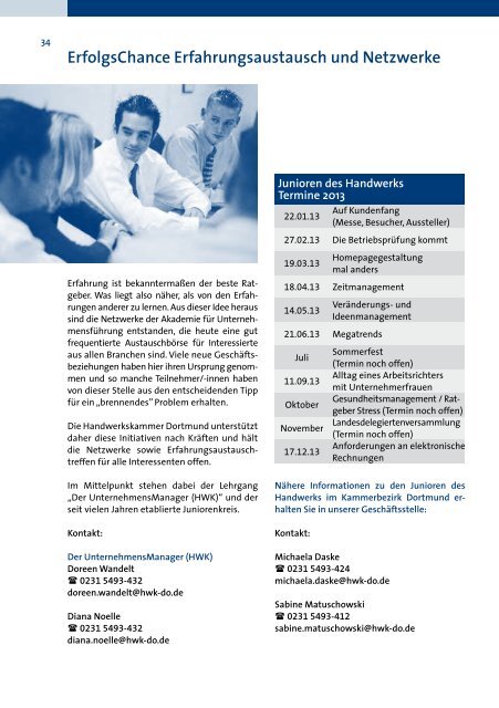 Seminarprogramm 2013 - Handwerkskammer Dortmund