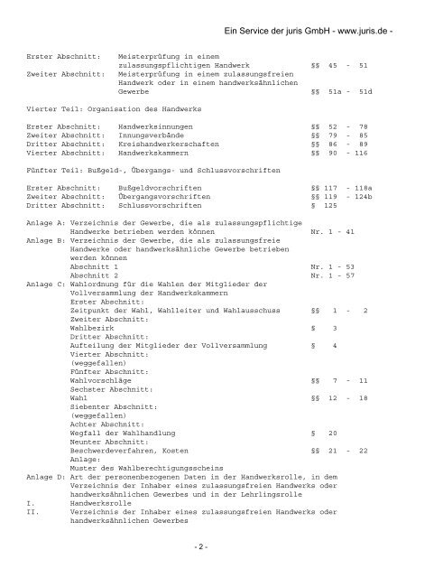 Gesetz zur Ordnung des Handwerks (Handwerksordnung)