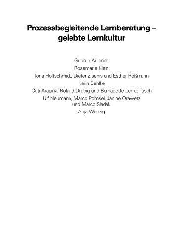 Prozessbegleitende Lernberatung – gelebte Lernkultur - ABWF