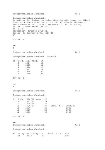 Indogermanisches Jahrbuch - Justus-Liebig-Universität Gießen