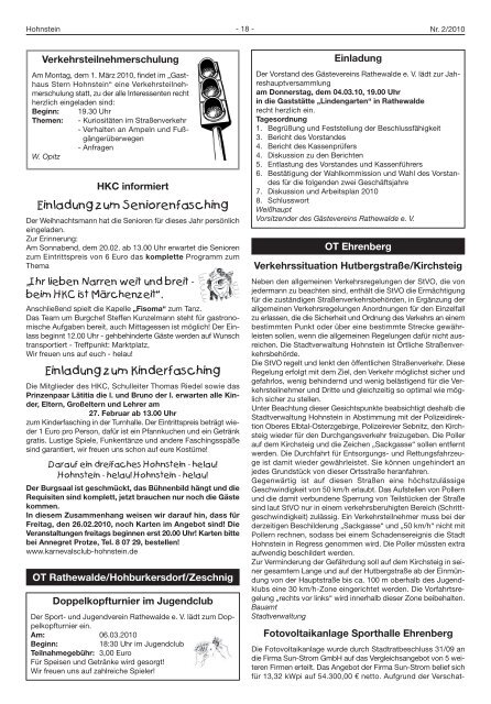 Ausgabe Februar 2010 - Hohnstein