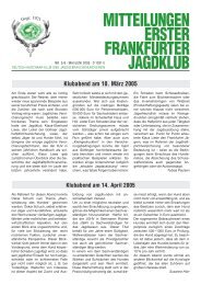 MITTEILUNGEN ERSTER FRANKFURTER JAGDKLUB