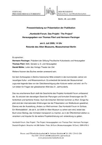 090626_Buch Humboldt-Forum - Stiftung Preussischer Kulturbesitz